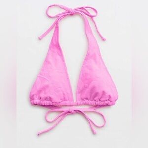 NWT AERIE Hot Pink Terry Cloth Floral Two Piece Bikini Size M Top & L Bottom